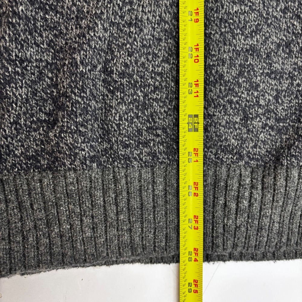 Banana Republic Mens XL V-Neck Sweater Gray Marl Knit Ribbed Trim Pullover - Picture 9 of 9